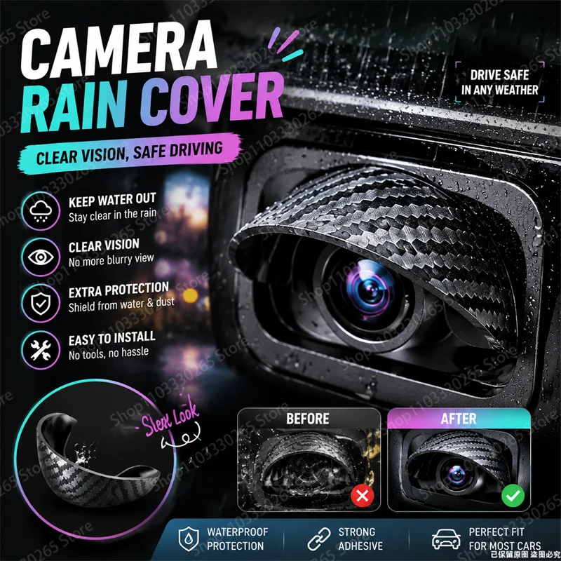 Camera Rain Cover - 탄소 섬유 질감의 레인 커버와 방수